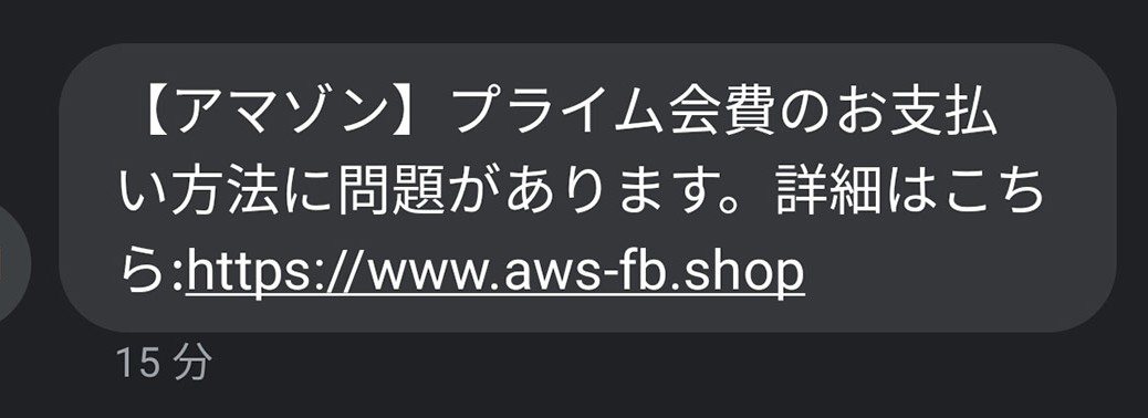 SMS経由Amazonプライム会費詐欺 その4